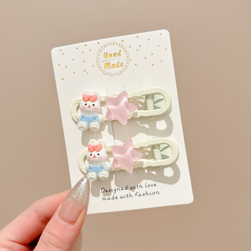 Horquilla de estrella amarilla dulce y linda, clip de flequillo en la frente femenina, cabello roto en el costado, clip de pico de pato, tocado