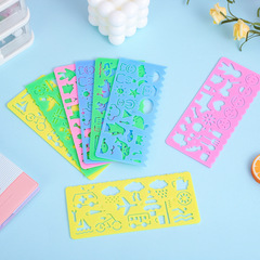 Plastic children's cartoon painting quick drawing ruler set student drawing template ruler stationery drawing ruler school supplies