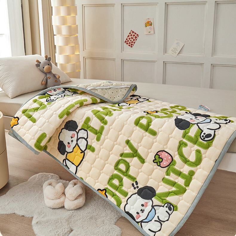 Class a Milk Velvet Mattress Pad, Foldable Bed Protector, Warm Mattress, Dormitory Rental Pad, Anti-Mite, Thickened