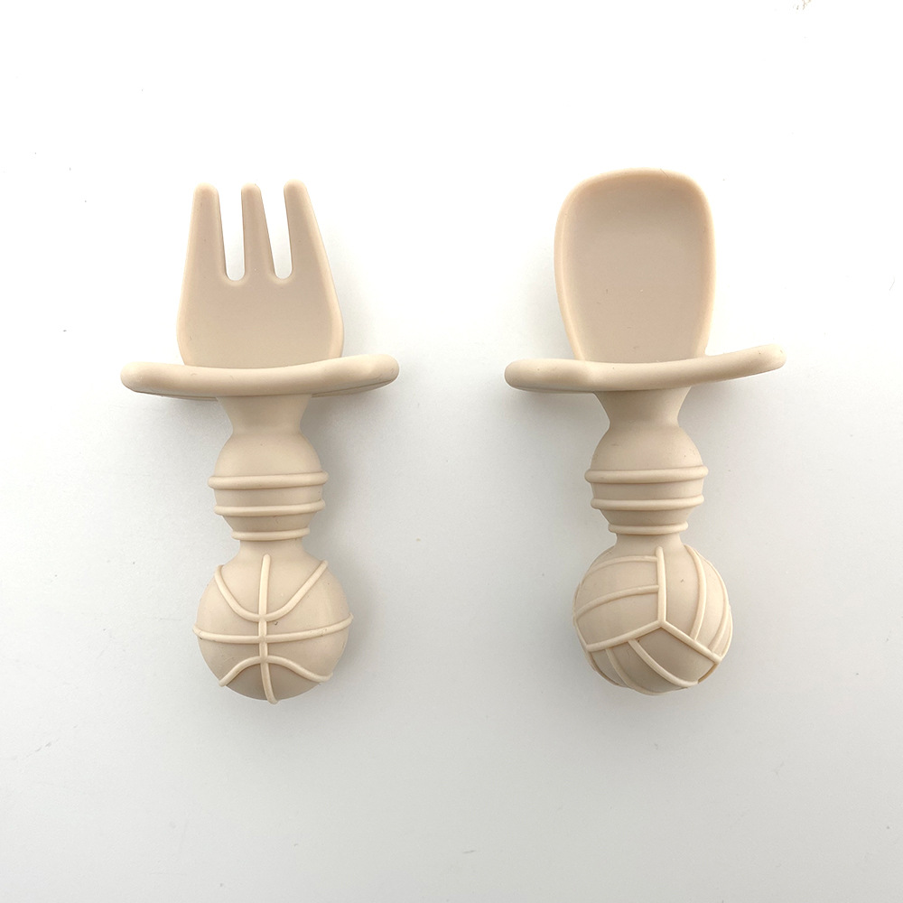 米色-蓝排球叉勺