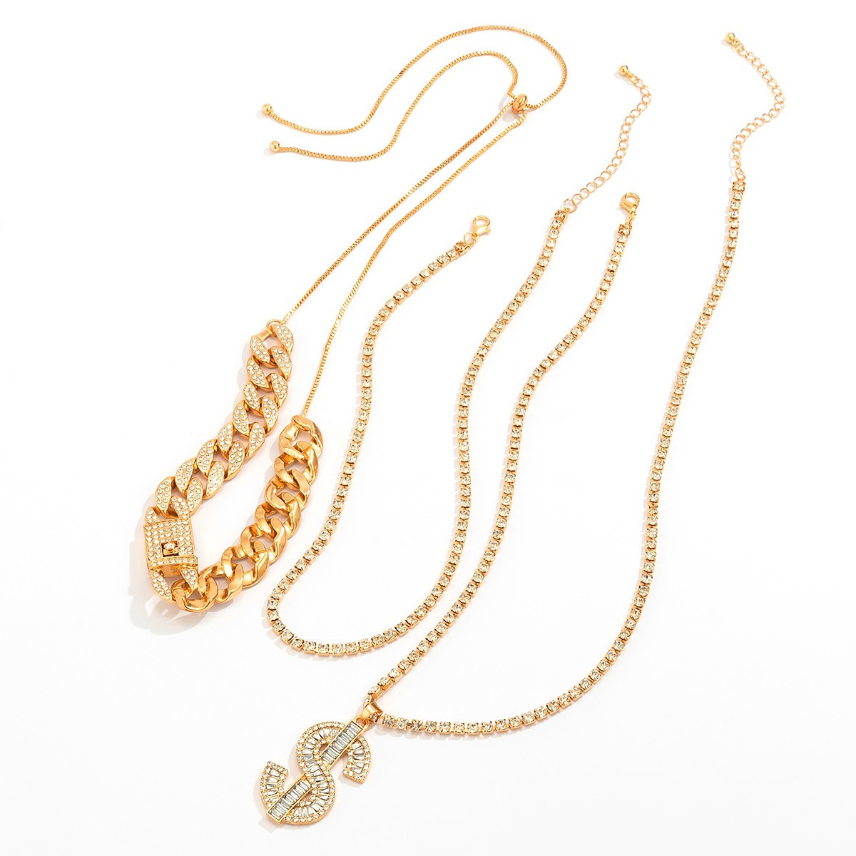 Heart Shape Hip-Hop Retro Alloy Layered Necklaces Wholesale display picture 11