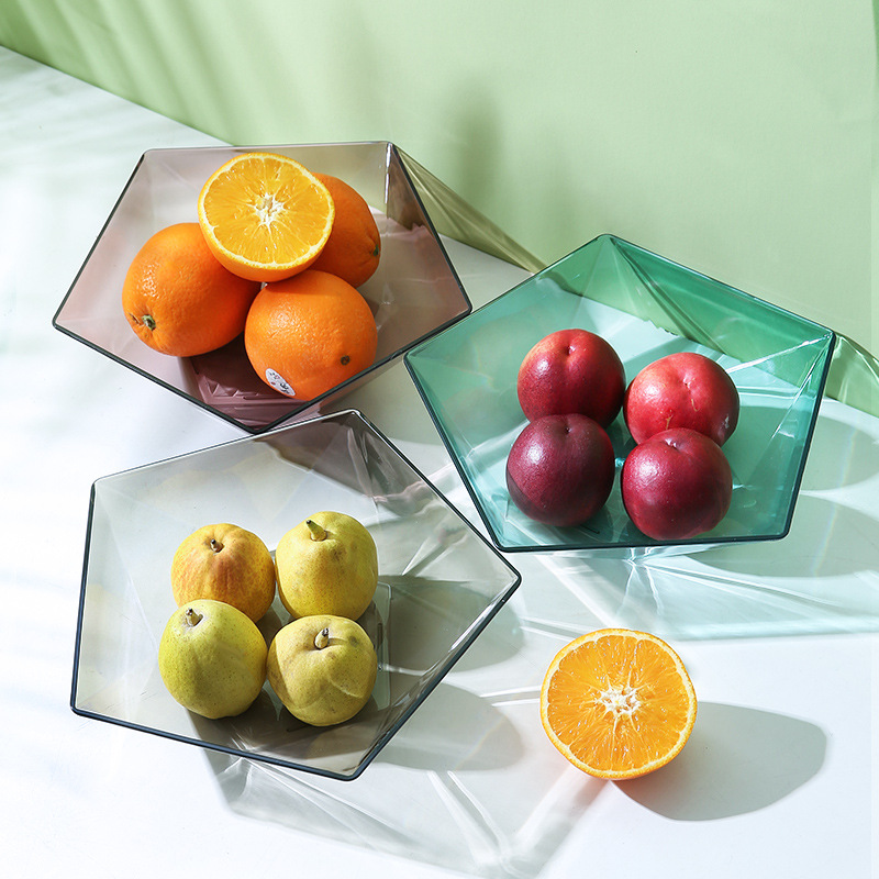 时尚创意家居透明五角星水果盘欧式透明塑料干果盘零食糖果盘批发