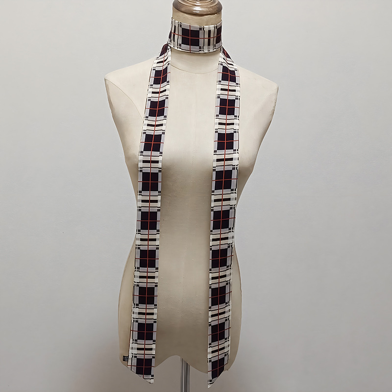 韓国版の細い細い長さの小さいスカーフの女性はバッグの取っ手を縛って春夏の秋のシフォンのプリントの小さいスカーフのマフラーを持ちます。|undefined