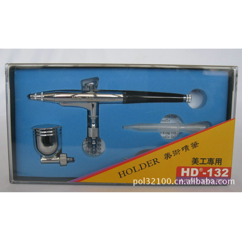 External Adjustment Type 132 Pneumatic Airbrush/0.3 Model//Airbrush Gun/Nail Art Painting Side-Pot Spray Gun for Coloring
