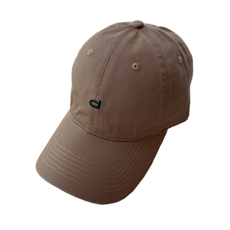 Corea del Sur letras pequeñas bordadas sombrero de béisbol blando para mujeres 2025 nuevo sombrero de bisel amplio delgado sombrero de sombra