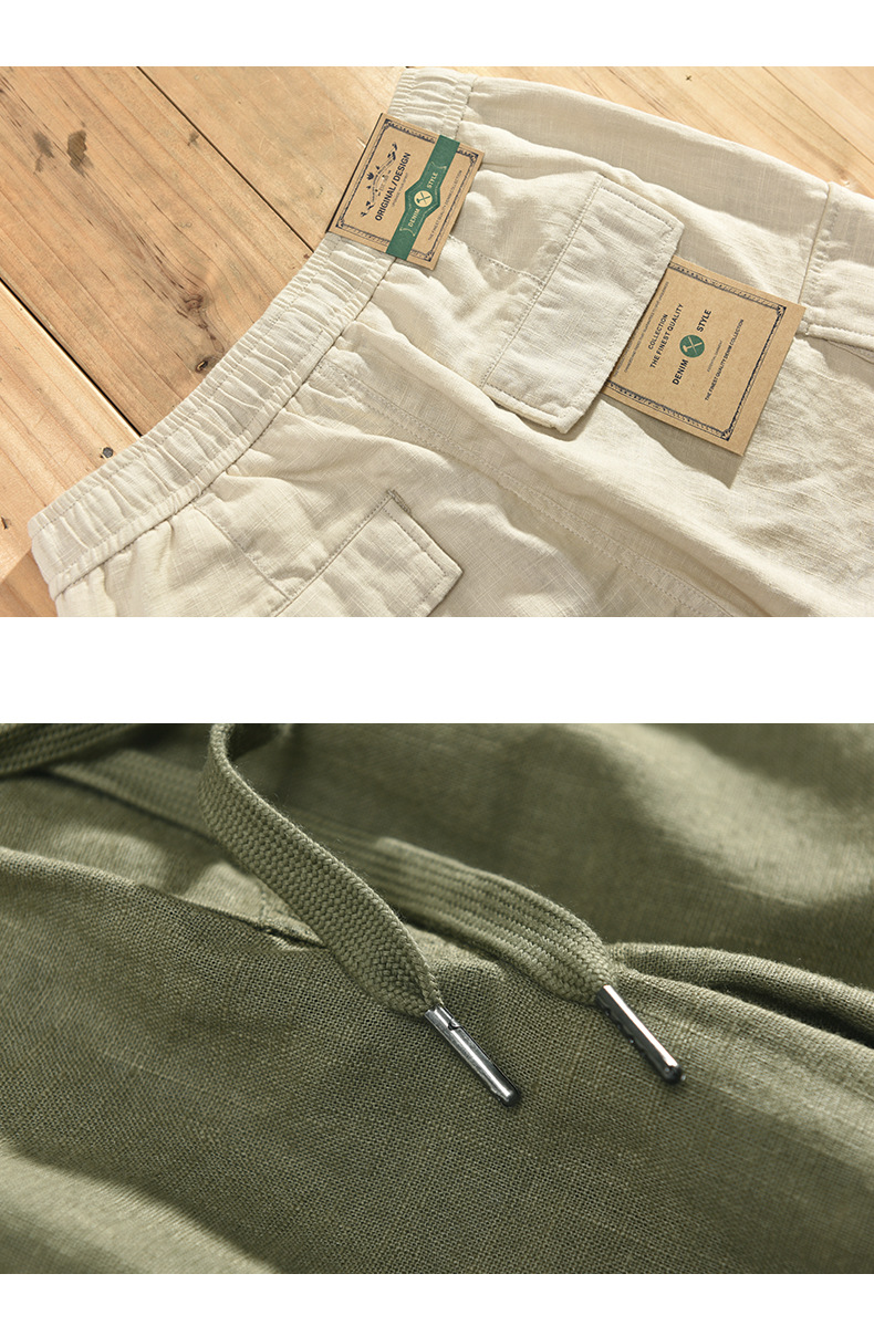 Men's Casual Multi-Pocket Linen Shorts 6