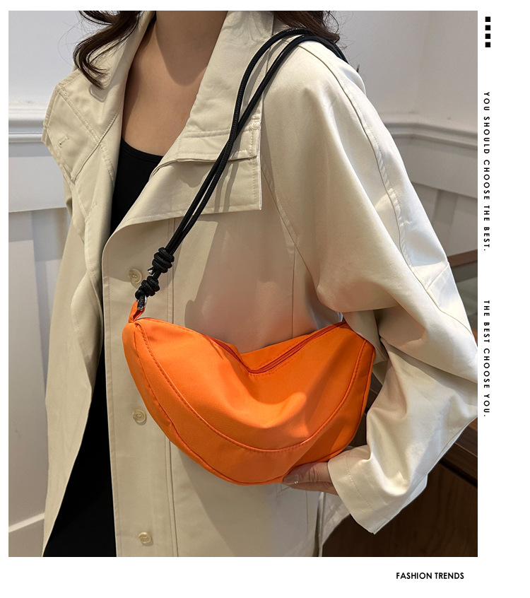 Oxford fabric 2024 casual new style with contrasting colors, light and simple, single-shoulder crossbody, underarm dumpling bag for women details Picture