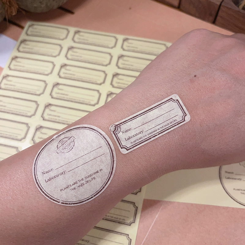 Ботанические названия рукописные этикетки ретро ностальгические бумажные текстуры ручной счет бабочки сушеные цветы листья фрукты наклейки