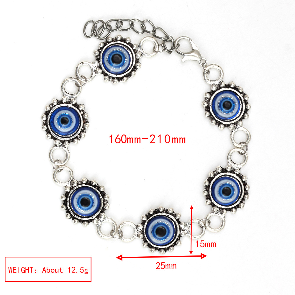 10g Weight Bracelets Classification Alloy Chain Material 1 Piece Quantity Holiday, Daily Occasion Alloy, glass Material Devil's Eye Pattern Women's Gender Patchwork Design Simple Style Style Simple Style Devil's Eye Alloy Glass Wholesale Bracelets 13