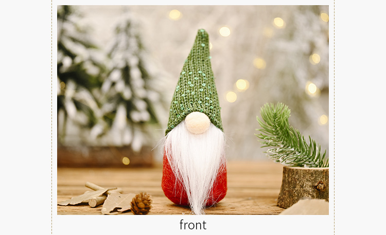 De Noël Décoratif Creative New Sequin Cap Forêt Vieil Homme Petite Poupée Décoration De Noël Fournitures Sans Visage Poupée display picture 3