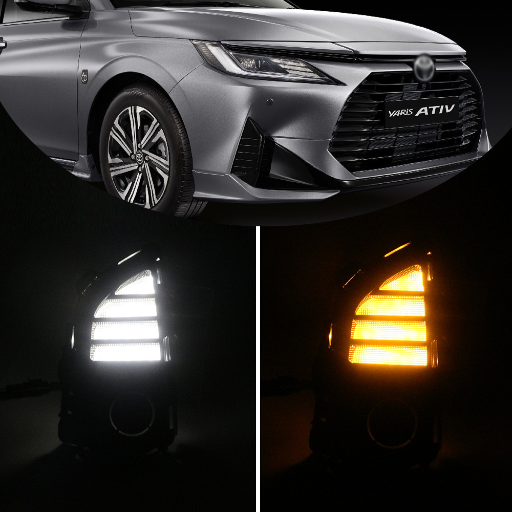 Aplicable a Toyota 22 / 23 Yaris ATIV lámpara de niebla delantera LED renovación de luz de conducción diurna de flujo de agua lámpara de barra frontal image 2