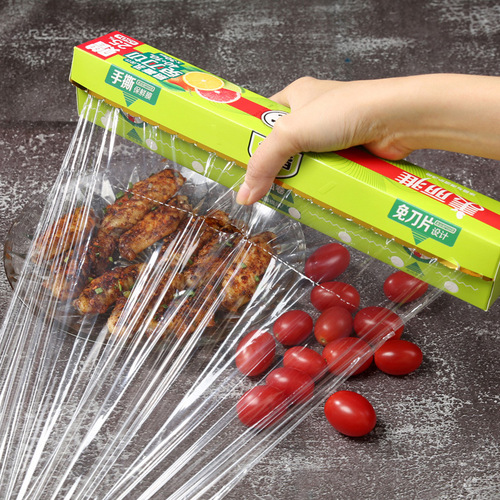 Meliya hand-tearable plastic wrap, easy-to-tear food preservation, microwave heating, PE material, department store wholesale