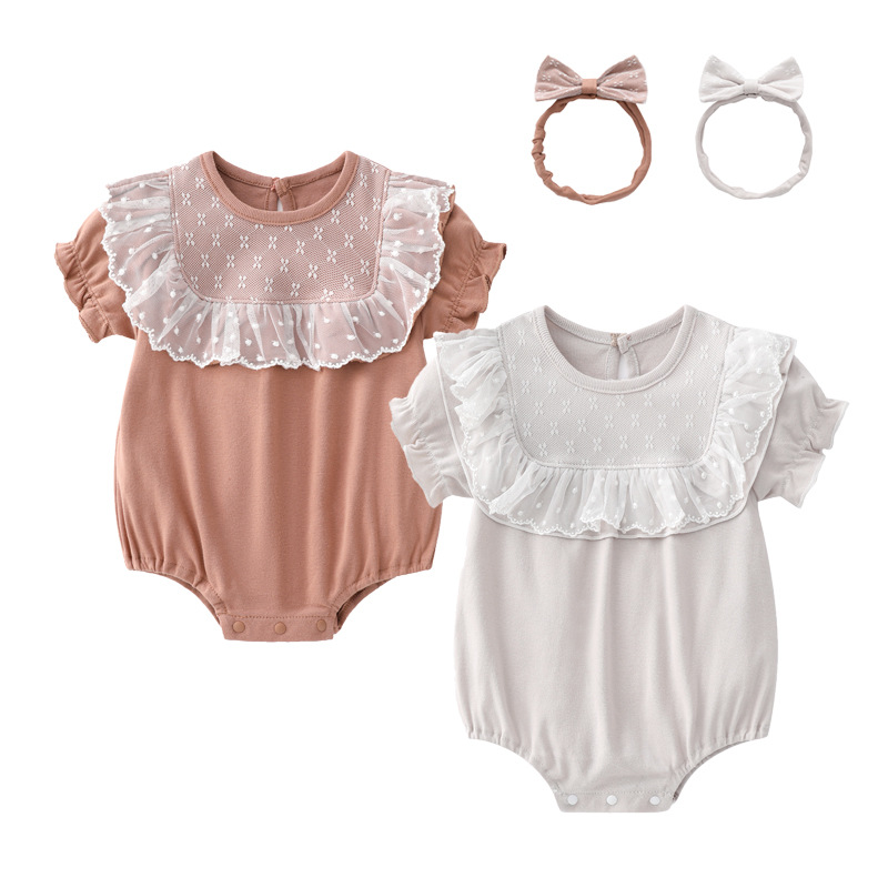 Brand summer children's lace bodysuit for new born