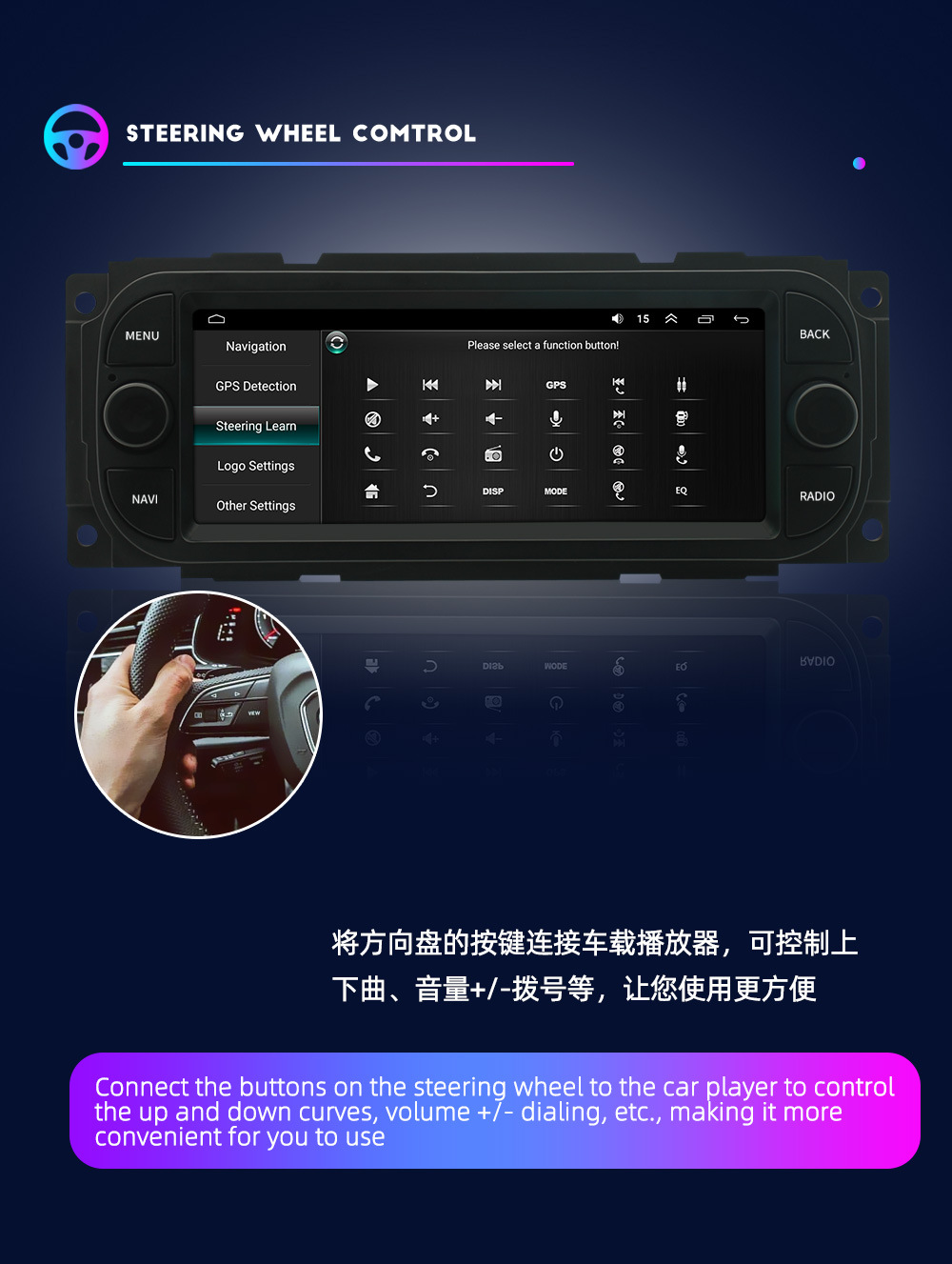 Suitable for Jeep Car Navigation, Wrangler Reversing Camera, Grand Cherokee Android Universal Device, Dvd Car Navigation