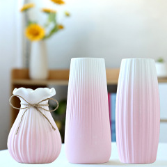 Ins風高颜値グラデーションピンク陶磁器花瓶卸売りヨーロッパ風花器置物メーカー直販代理