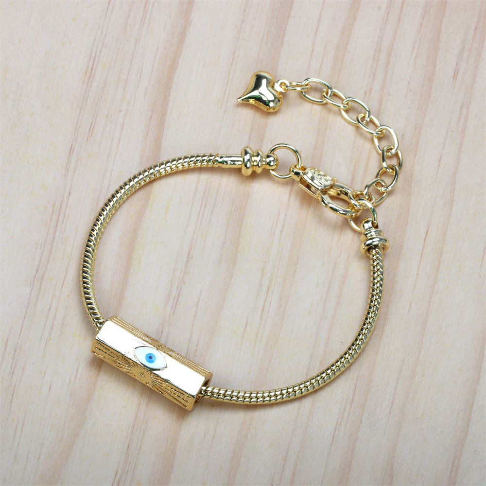 Fashion Heart Shape Eye Copper Enamel Bracelets 1 Piece