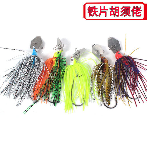 Luya bait composite sequined mustache crank hook 10cm10g14g rotating fish type anti-hanging bottom simulation fishing bait