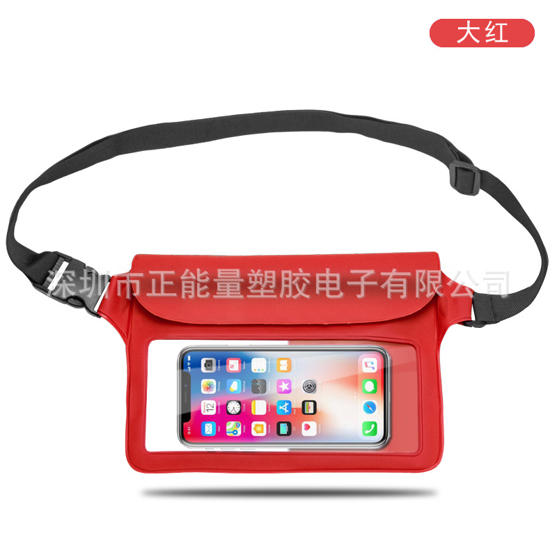Bolsa impermeable para la cintura de PVC de gran capacidad, ajustable, táctil, de doble uso, bandolera, portátil, para teléfono móvil, banco de energía, almacenamiento. image 6