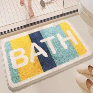 Small Fresh Bathroom Floor Mat Non-Slip Dirt-Resistant Absorbent Bathroom Foot Mat Home Soft Cashmere Mat for Good Management