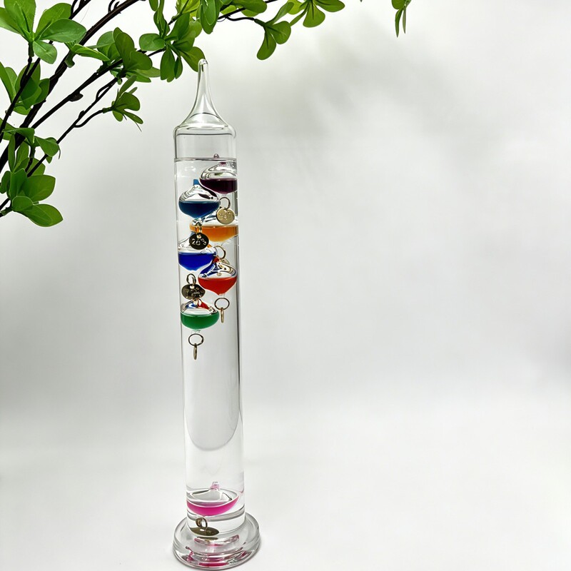 Glass Galileo float thermometer, adjustable from 18 to 52cm, with 4 to 11 balls, suitable for office use, cross-border certified Glass Galileo float thermometer, adjustable from 18 to 52cm, with 4 to 11 balls, suitable for office use, cross-border certified