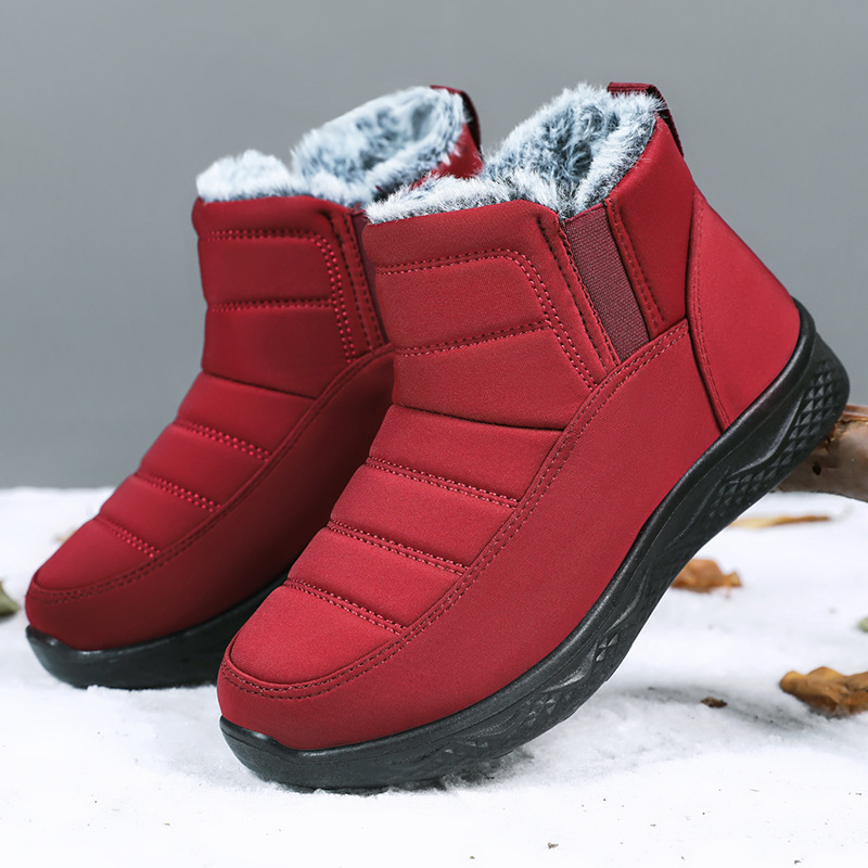 Transmisión en vivo pareja botas de nieve zapatos de algodón para mujer zapatos de madre poliuretano más botas de algodón grueso de terciopelo ventas directas de fábrica