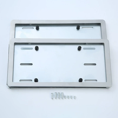 Cross-Border Kyrgyzstan License Plate Frame Personalized Modified Stainless Steel License Plate Frame Russian Car License Plate Frame (License plate holder/license plate holder) - stainless-steel-color