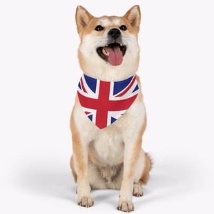 New British Flag Pet Slippery Towel Independence Day Dog Triangle Towel Single Layer Printed Scarf for Cats and Dogs