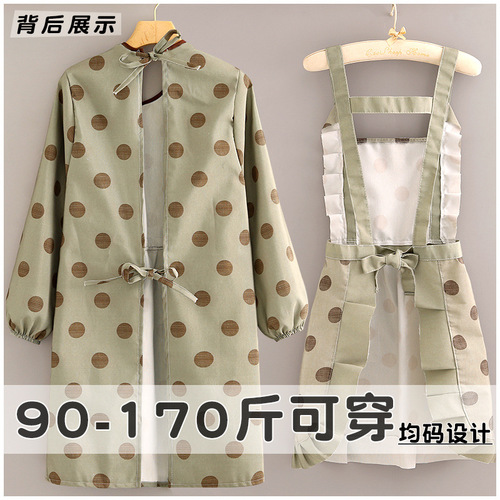Cotton long-sleeve apron overcoat household kitchen women  new style outerwear stylish cooking apron workwear