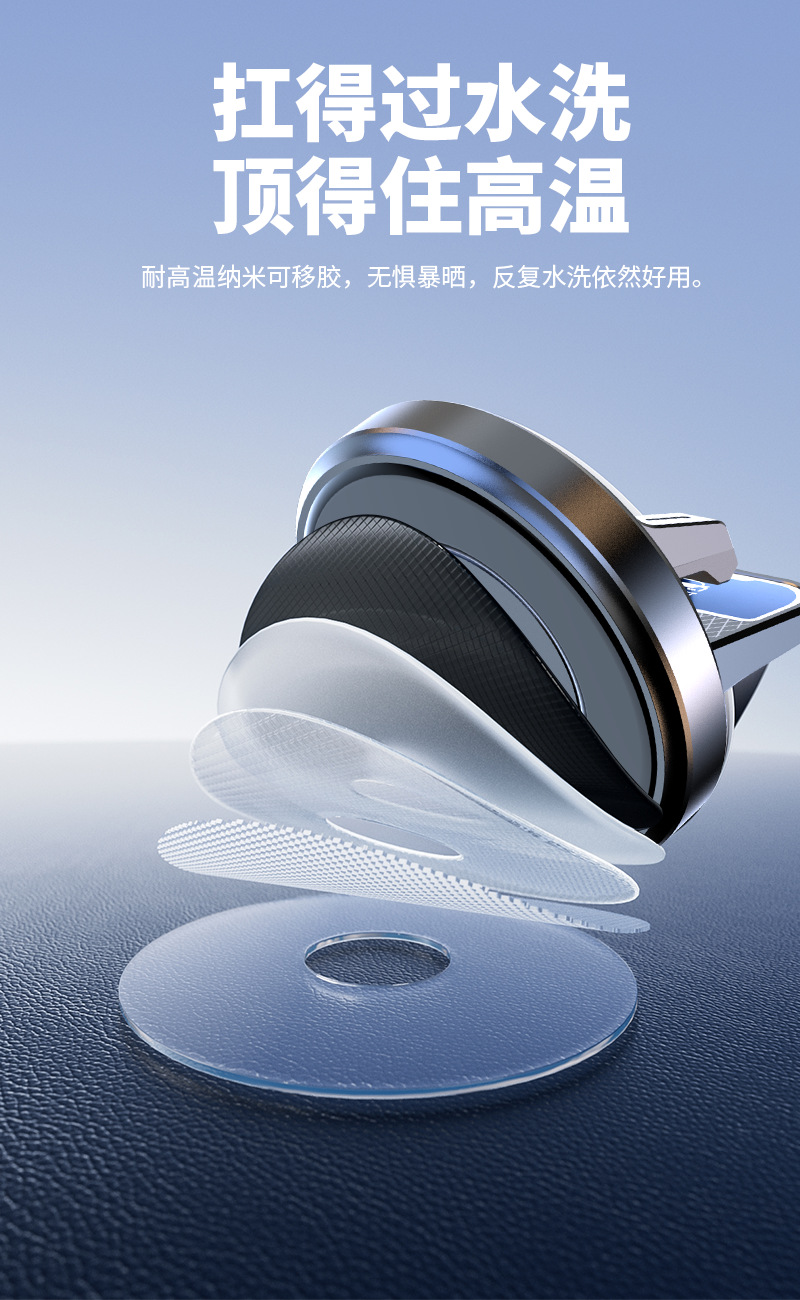 Car Mobile Phone Holder, Suction Cup Type, Dual-Purpose for Dashboard and Center Console, 360-Degree Rotating, No-Installation Navigation Holder