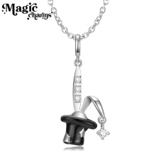 兔耳朵魔术帽项链原创设计感时尚女项饰S925纯银镶锆首饰一件代发