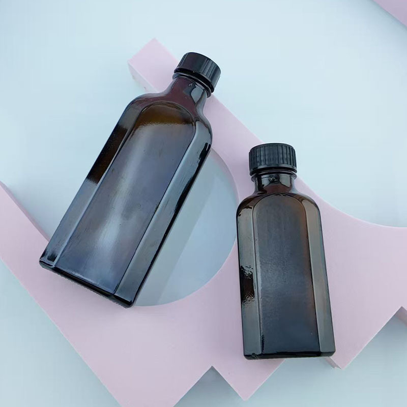 厂家现货50ml100ml茶色扁精油瓶摩洛哥同款护发精油瓶棕色精油瓶|undefined