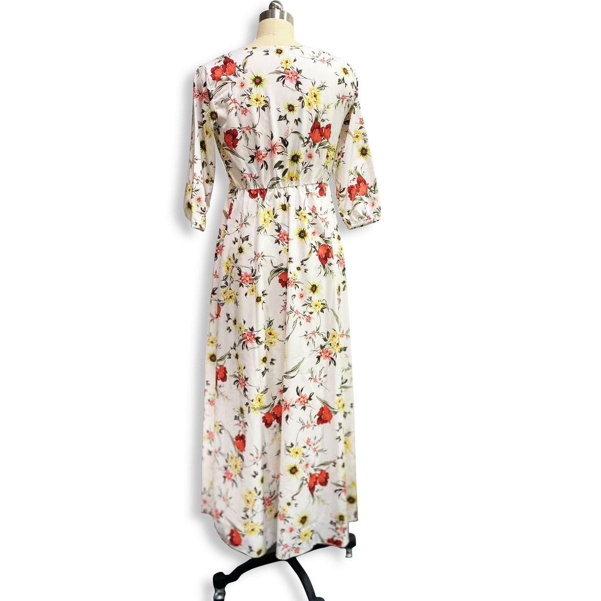 Collection 2024 Cross-Border Source : Nouvelle mode féminine européenne et américaine, robe longue bohème imprimée en mousseline, style vacances_voghion.com