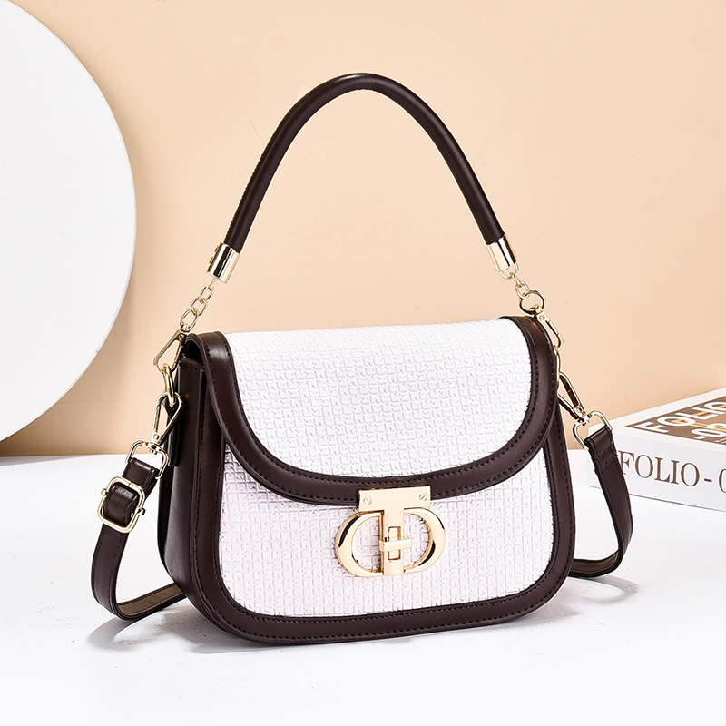 Exquisita bolso de color contrastante 2025, primavera y verano, nuevo bolso de moda, bolso retro, bolsos de hombro de mujer
