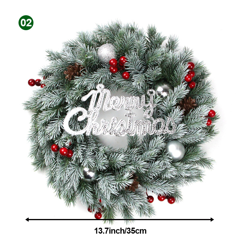 Venta al por mayor Amazon Comercio exterior guirnalda de Navidad 35cm puerta colgante ratán anillo adornos Navidad decoración simulación guirnalda