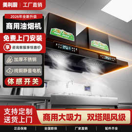 丹俐淇商用抽油烟机大功率土灶不锈钢排烟机罩农村厨房柴火灶饭店