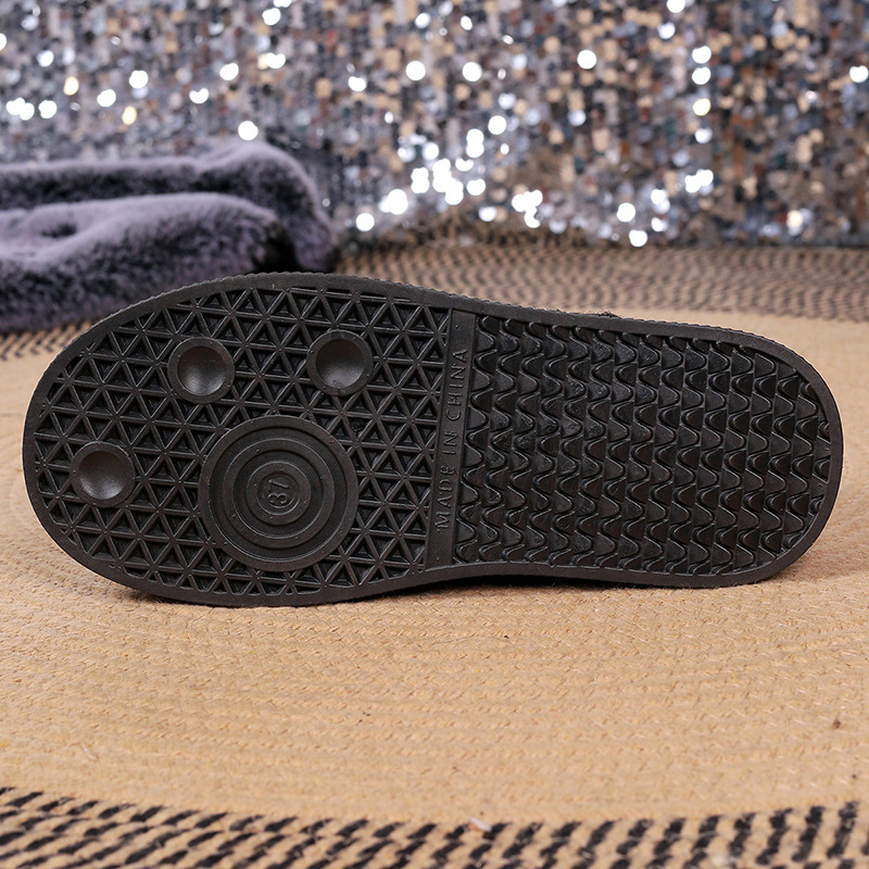 Vastag talpú báránygyapjúból készült, szélálló, téli, baotou félpapucs, női, új, csipkés, gyapjas, hótaposós, pamut papucs_voghion.com