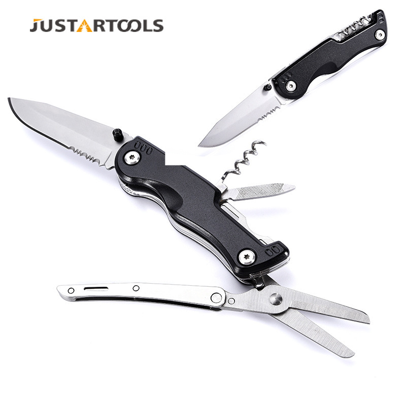 现货户外多功能刀剪野营战术剪钳防身刀具急救纱布剪便携折叠小刀