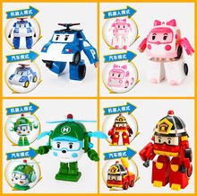 跨境珀利变形玩具变形机器人警车消防车交通救援队儿童卡通玩具车