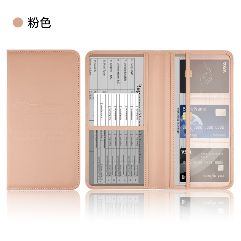 Transfronterizo temu licencia de conducir americana pu funda de cuero carpeta de registro de automóviles funda de archivo de información de seguro