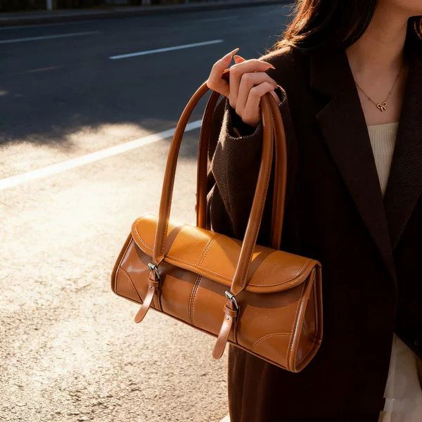 2025 New Autumn and Winter Luxury Niche High-End Style Underarm Bag Tote Bag Single Shoulder Crossbody Oil Wax Leather Women's Bag