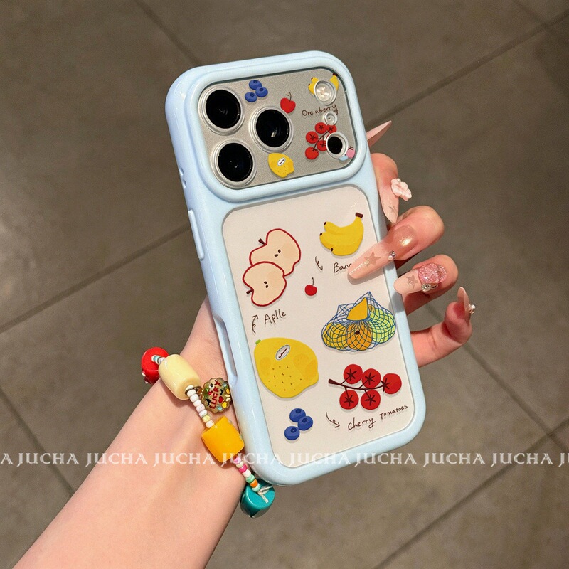 Suitable for Apple 17 Phone Case with Full Lens Protection, iPhone 16 Stylish Transparent New Model, 15 Trendy Fruit Bag Design Suitable for Apple 17 Phone Case with Full Lens Protection, iPhone 16 Stylish Transparent New Model, 15 Trendy Fruit Bag Design
