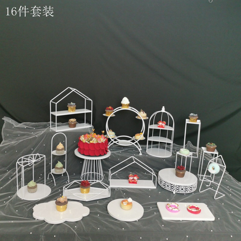 Tabla de postre europea decoración estante de exhibición bandeja de pastel estante de postre estante de té de la tarde estante de bocadillos de boda