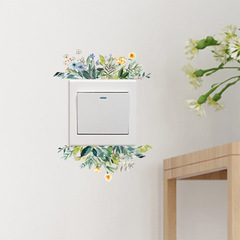 尚易SPZ-KG143綠植花朵客廳臥室牆貼自粘開關裝飾廠家批發開關貼
