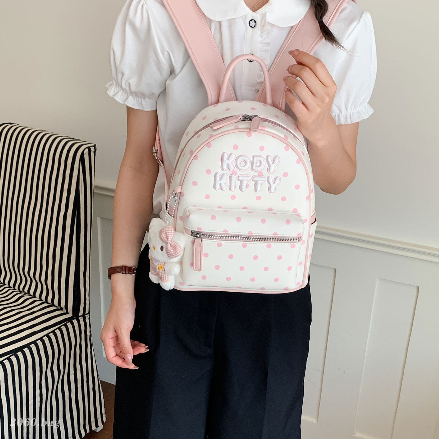 Nueva bolsa de gran capacidad bolsa de estudiantes de clase onda punto de tendencia coreana 2026 bolsa de moda bolsa de mujer mochila
