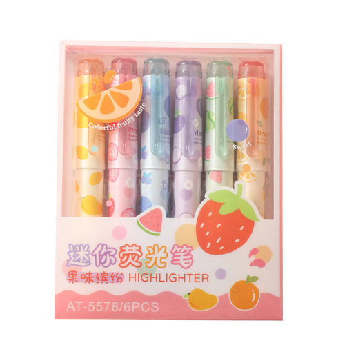 New creative fruit and vegetable highlighter high-value marker pen handwritten newspaper graffiti pen student marking pen