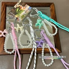 夏日miu珍珠气球狗编织绳钥匙扣汽车钥匙箱包挂饰书包挂件手机链