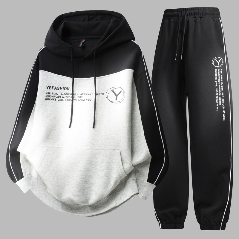 2025 nuevo juego deportivo de otoño y invierno juvenil hombre casual moda chaqueta de cuello redondo chaqueta pantalones largos de dos piezas