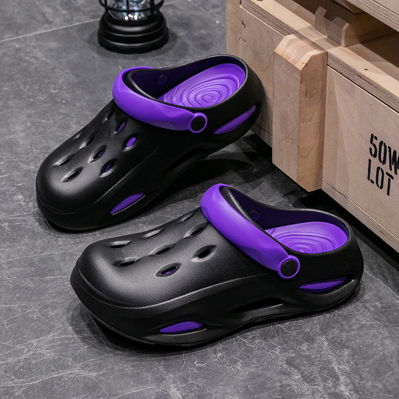 Zapatos de verano para mujeres pareja de arena antideslizante fondo grueso antiodor fugas zapatillas frías para hombres pisando mierda