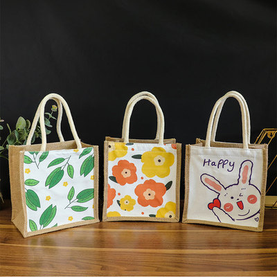 Bento bag customized zipper reticule Portable Lunch Bags capacity Storage bag Customized Canvas bag canvas Bag