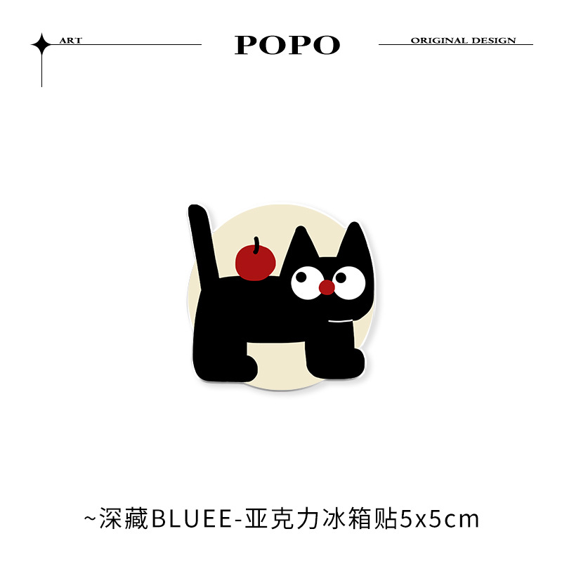 Caricatura gatito refrigerador adhesivo magnético 2024 nuevo adhesivo magnético acrílico decoración de armario moderno simple